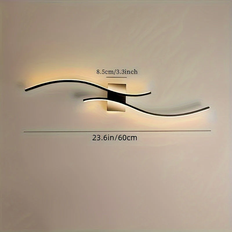 Curved LED Wall Lamp, Adjustable Brightness, Easy Installation