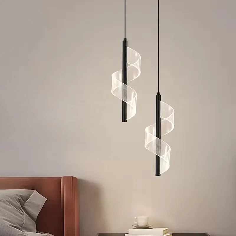 Modern LED Pendant Light �C Minimalist Spiral Design with Adjustable Hanging Height