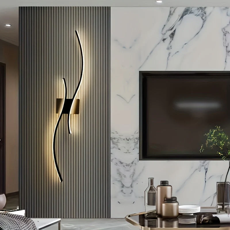 Curved LED Wall Lamp, Adjustable Brightness, Easy Installation