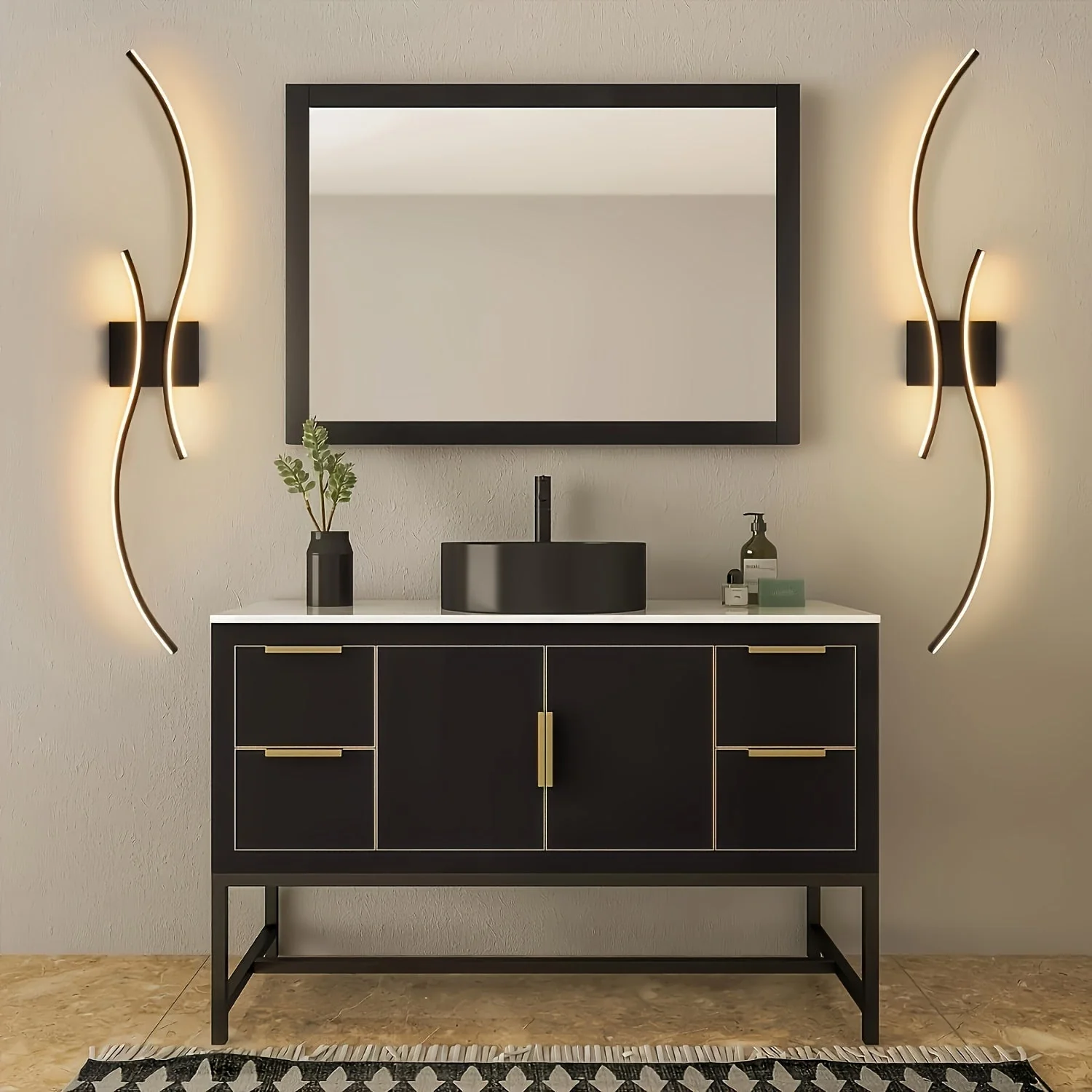 Curved LED Wall Lamp, Adjustable Brightness, Easy Installation