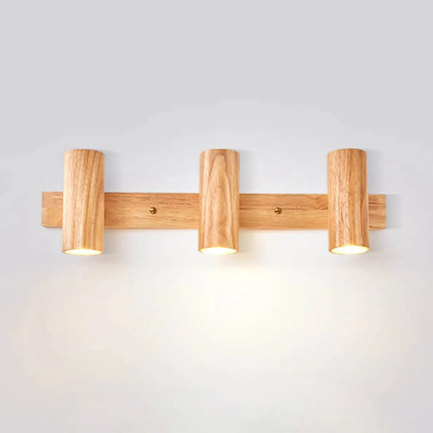 Modern Wooden Wall Light with Built-in LED �C Minimalist Sconce in 1/3/4 Spot Designs