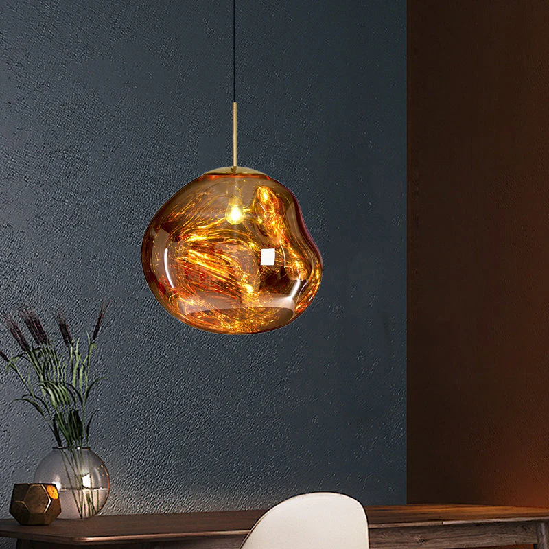 Modern Glass Pendant Light �C Sculptural Irregular Design, E27 Fitting