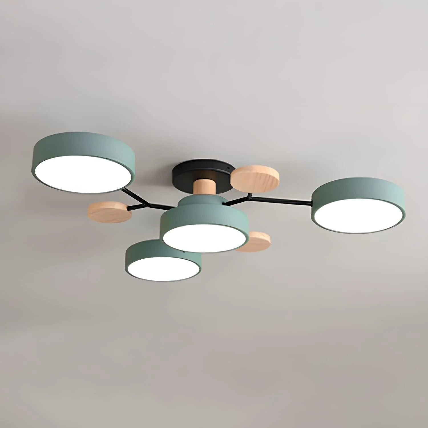 Modern Circular LED Ceiling Light �C Contemporary Flush Mount Chandelier in Iron & Acrylic