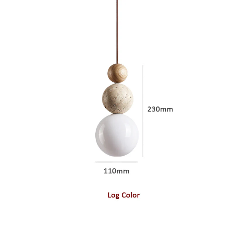 Modern Travertine Pendant Light - Minimalist Natural Stone Lava Design