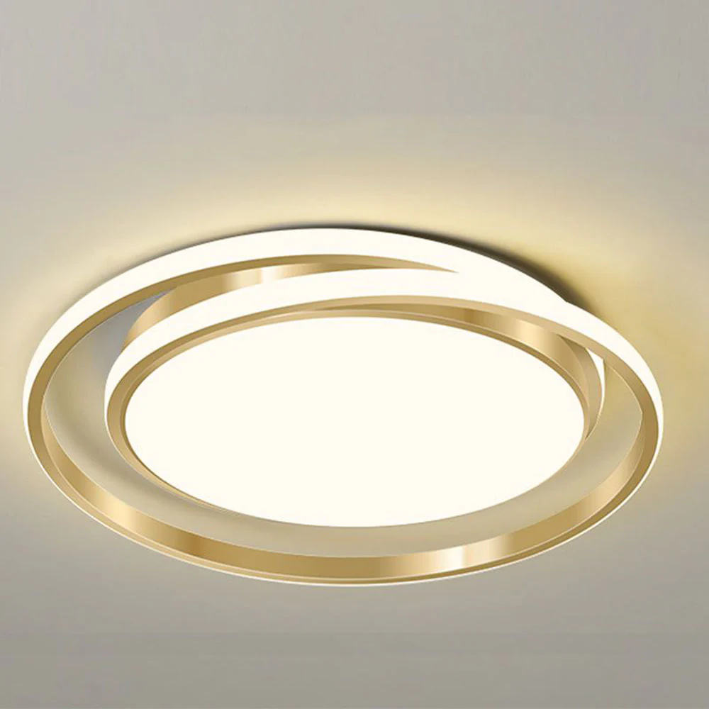 Modern Minimalist LED Flush Ceiling Light �C Circular Iron & Acrylic Fixture