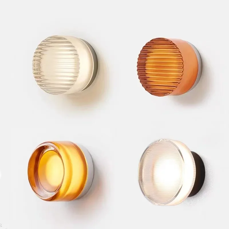Modern LED Flush Mount Ceiling Light With Ribbed Glass Diffuser