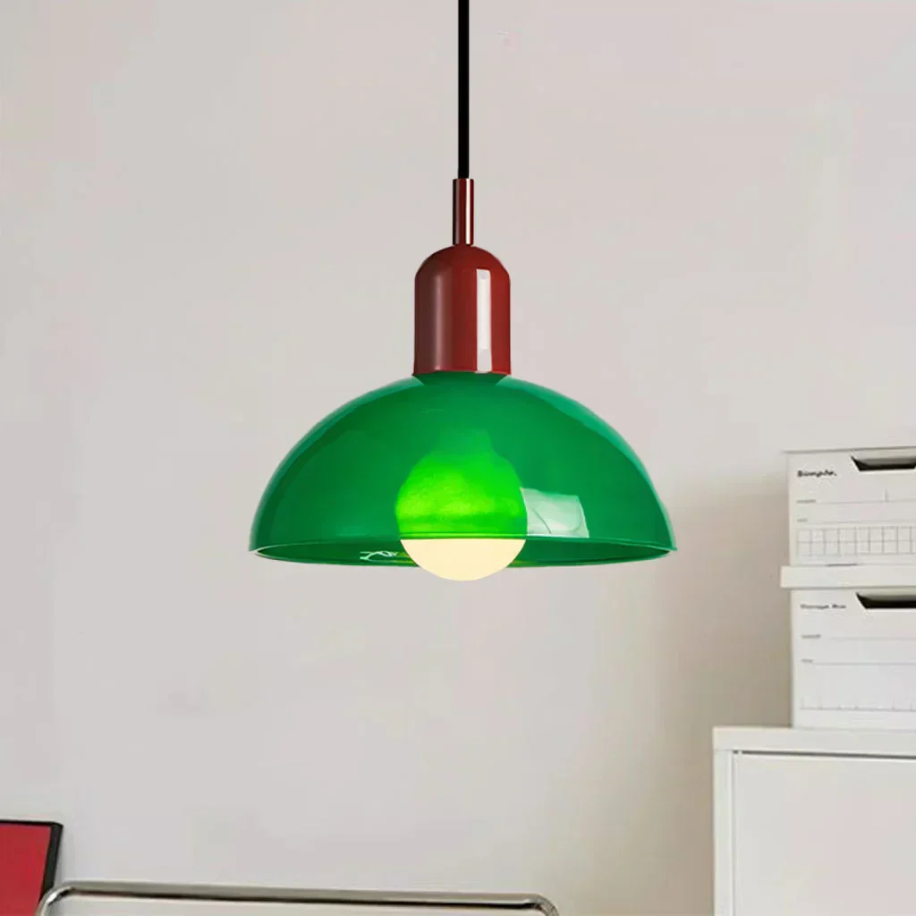 Modern Glass Bowl Pendant Light - Sleek Dome Design with LED Illumination