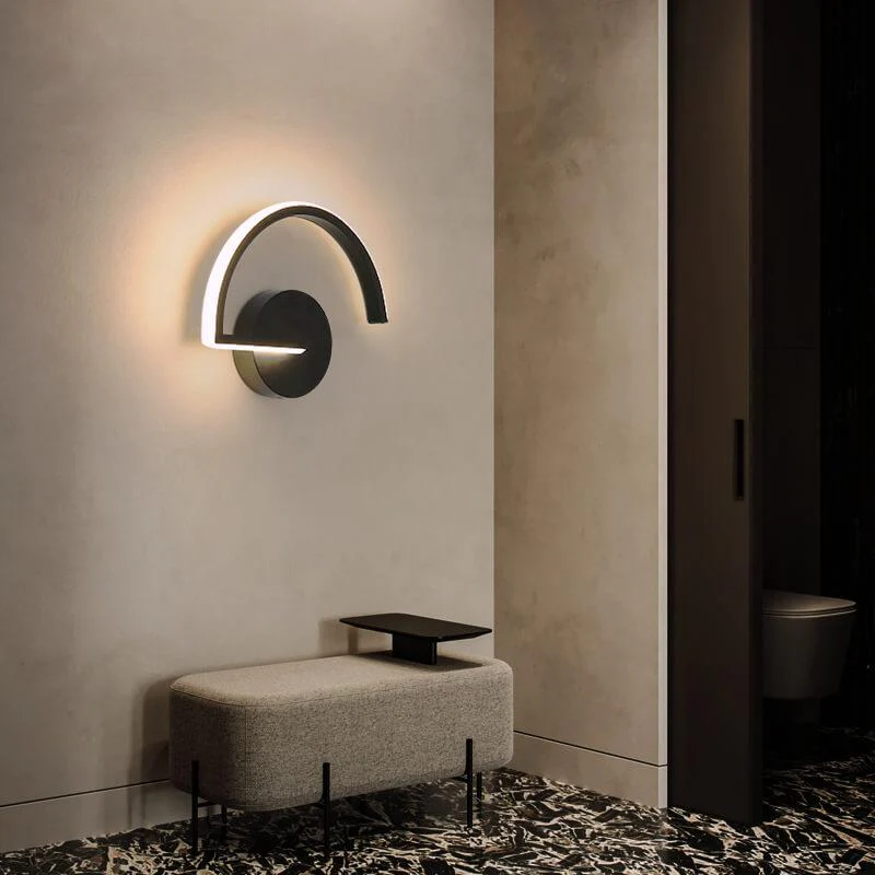 Modern Curved Aluminium LED Wall Light �C Minimalist Contemporary Sconce