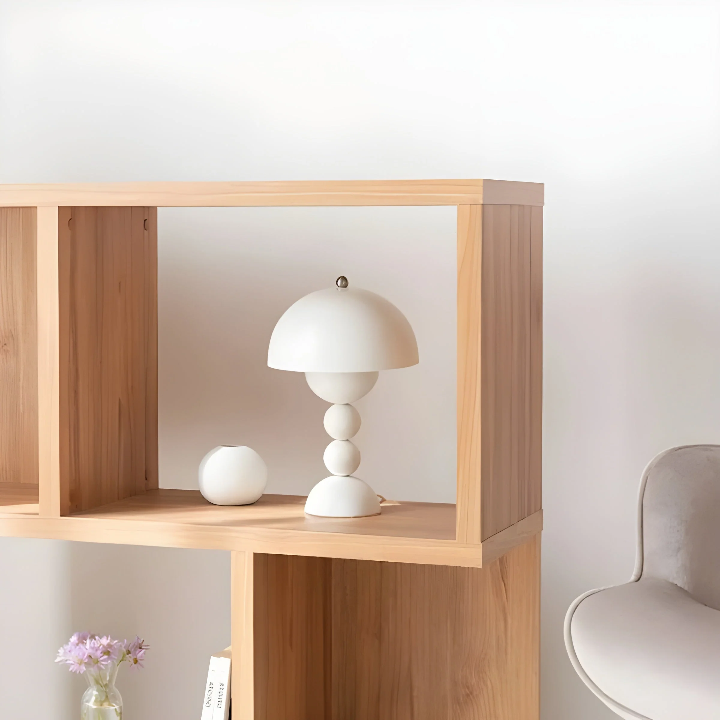 Scandinavian Design Table Lamp with Dimmable LED and Glossy Finish