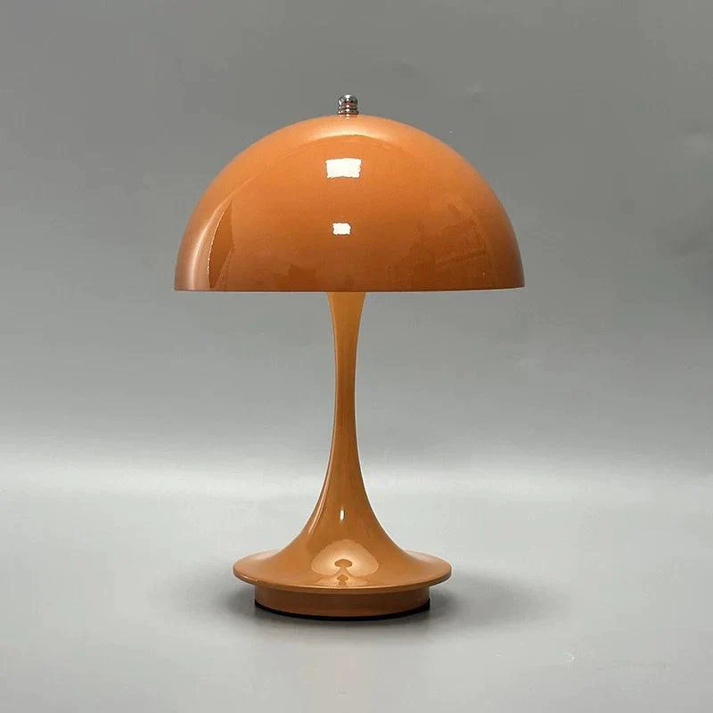 Mid-Century Modern Wireless Dimmable LED Table Lamp with Dome Shade