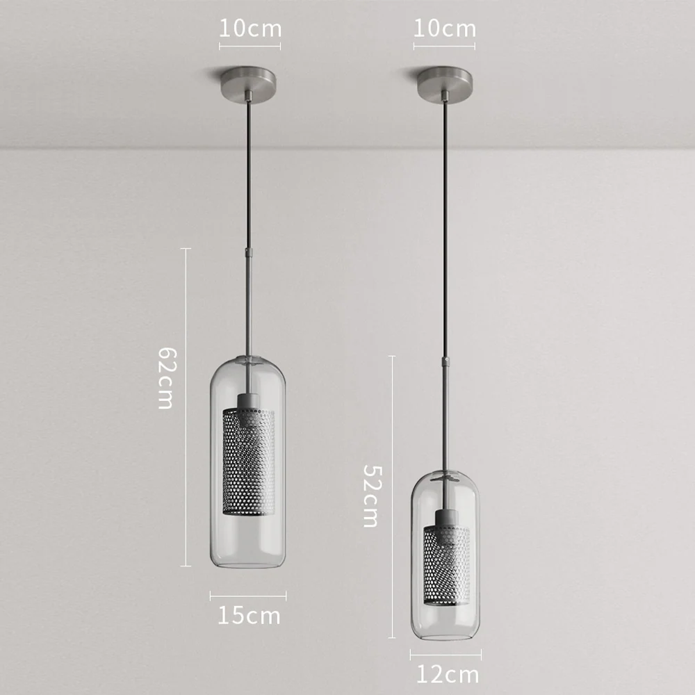 Modern Glass Pendant Light with Perforated Metal Inner Shade �C Contemporary Ceiling Fixture