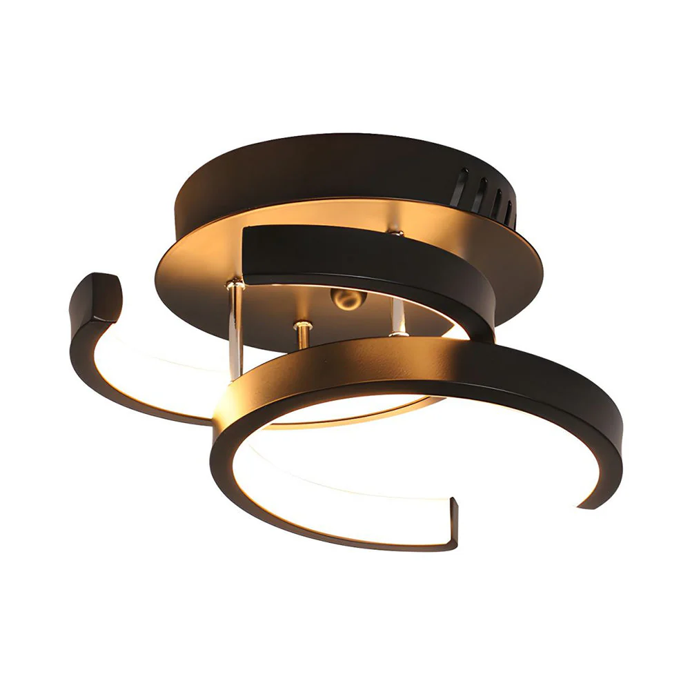 Modern LED Ceiling Light with Sculptural Loop Design �C Iron & Acrylic Flush Mount