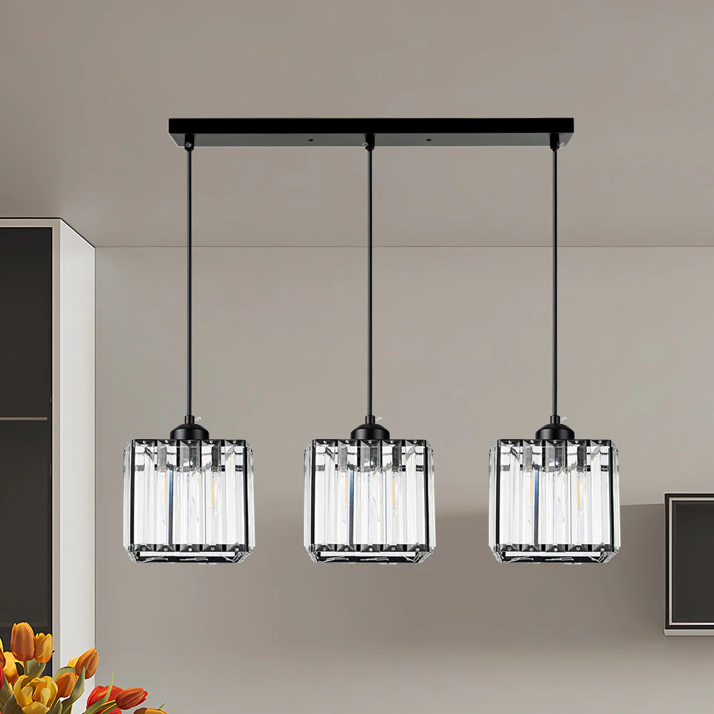 Modern Multi-Light Glass Pendant Light �C Sleek Geometric Design for Kitchen or Dining Room