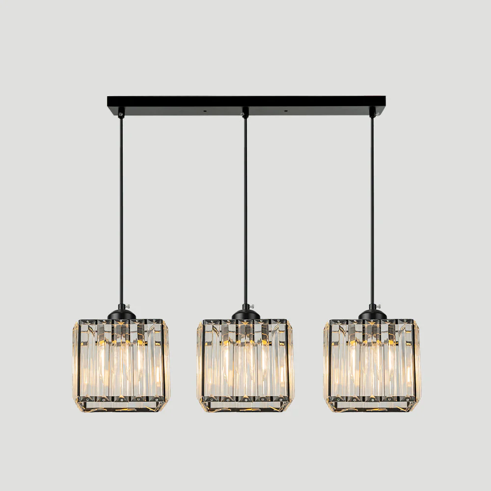 Modern Multi-Light Glass Pendant Light �C Sleek Geometric Design for Kitchen or Dining Room