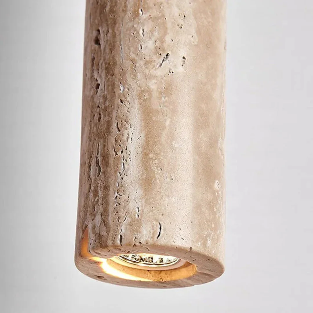 Minimalist Travertine Wabi-Sabi LED Pendant Light for Modern Homes