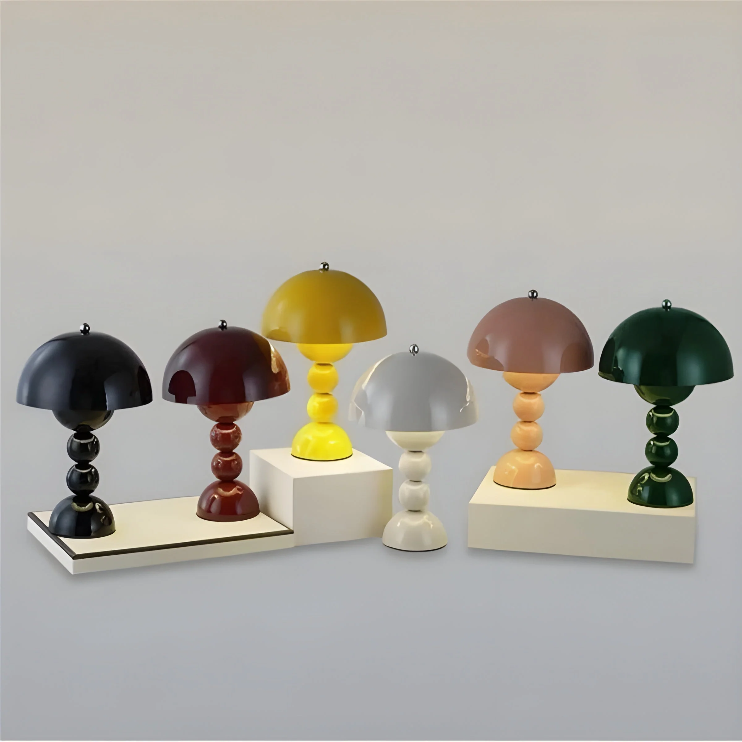 Scandinavian Design Table Lamp with Dimmable LED and Glossy Finish
