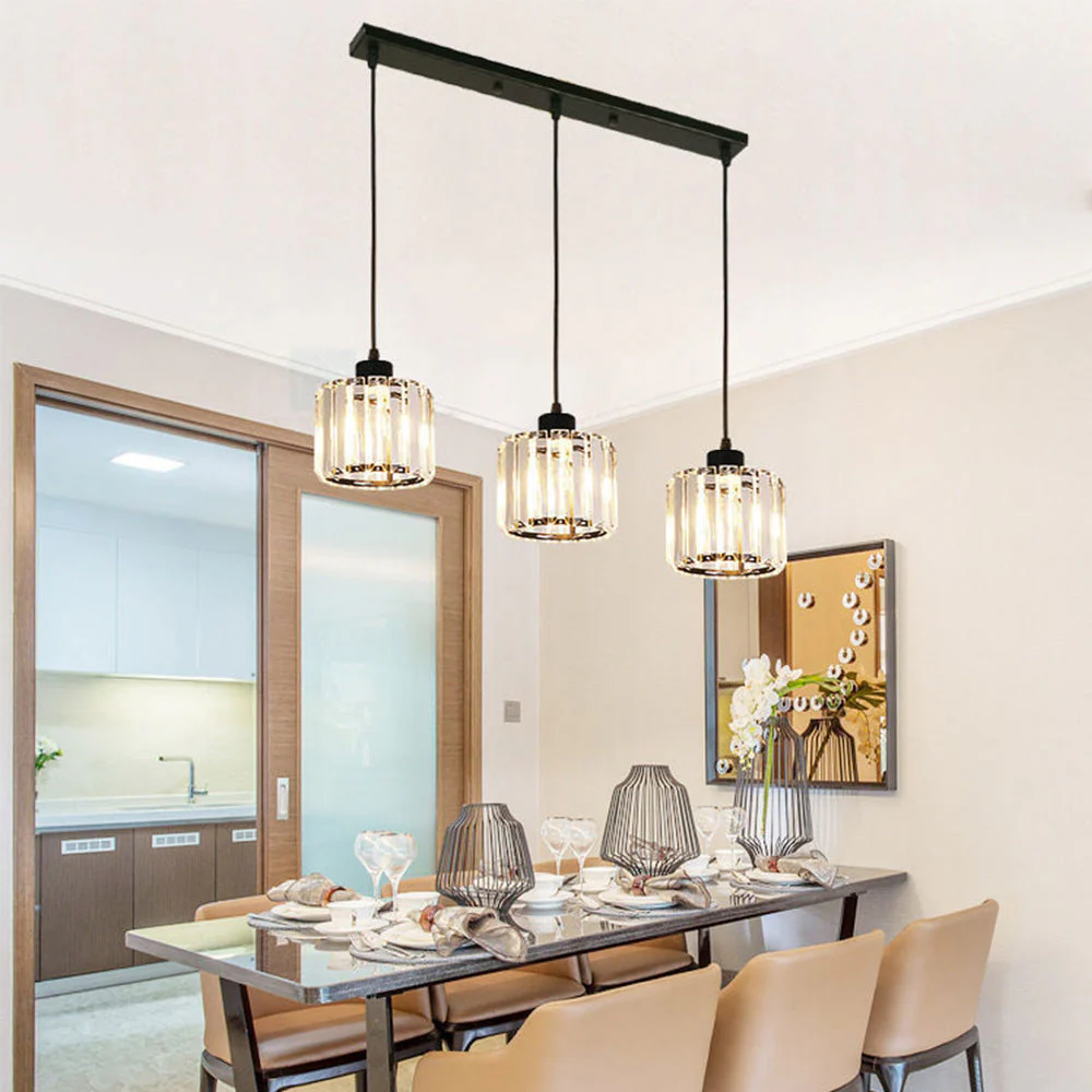 Modern Multi-Light Glass Pendant Light �C Sleek Geometric Design for Kitchen or Dining Room
