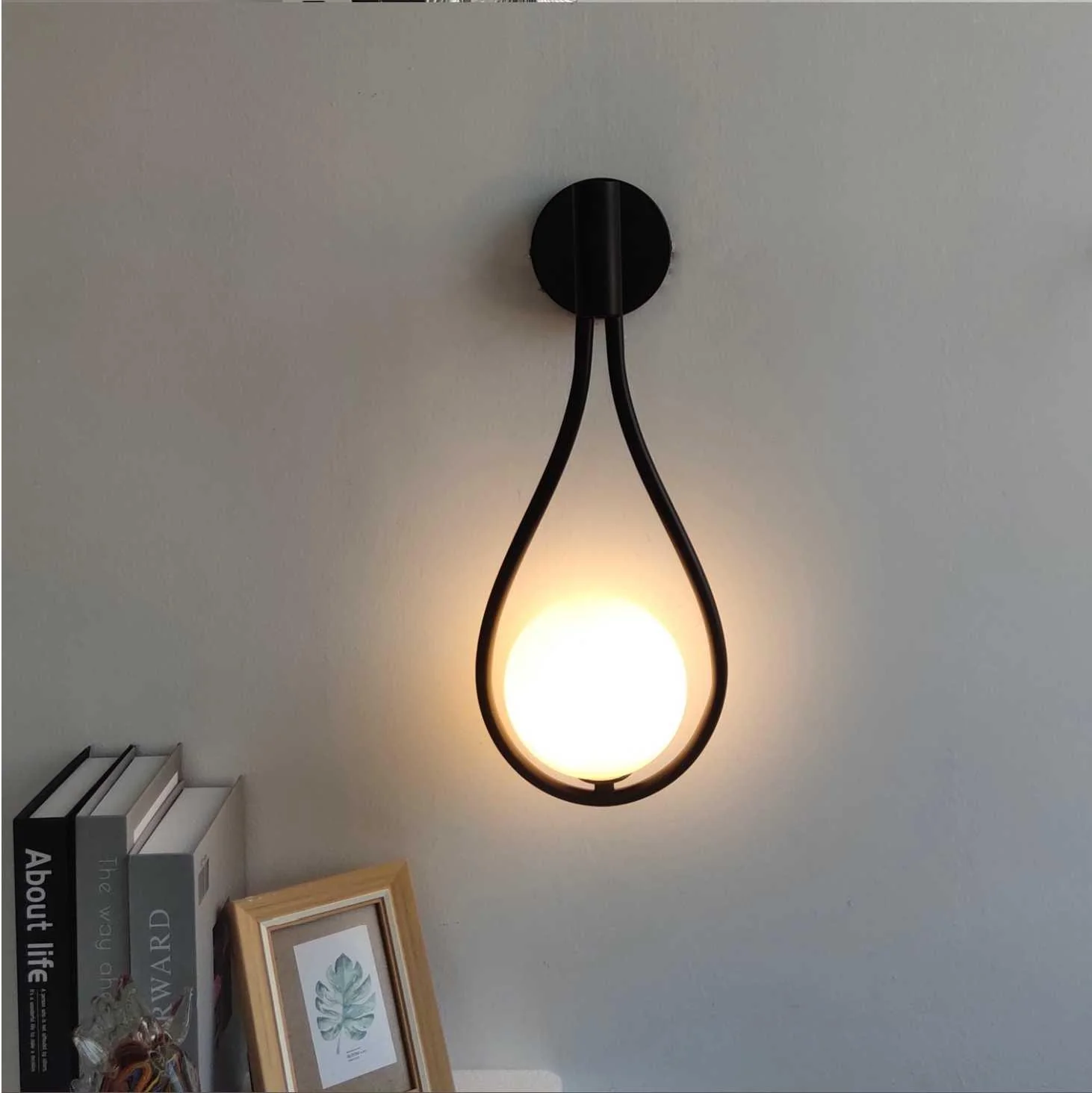 Modern Scandinavian Wall Sconce �C Minimalist Metal & Wood LED Light Fixture
