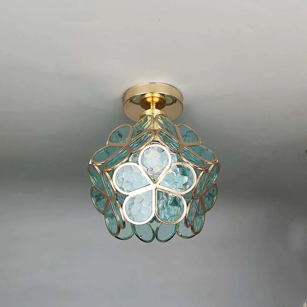 Modern Floral Glass Ceiling Light - Elegant Flush Mount Fixture
