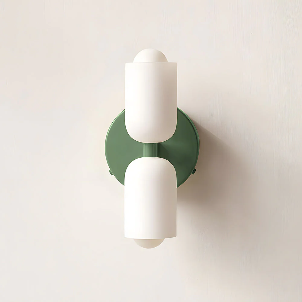 Modern Double Wall Light with Cylindrical Shades �C Sleek Metal Sconce for Indoor Use