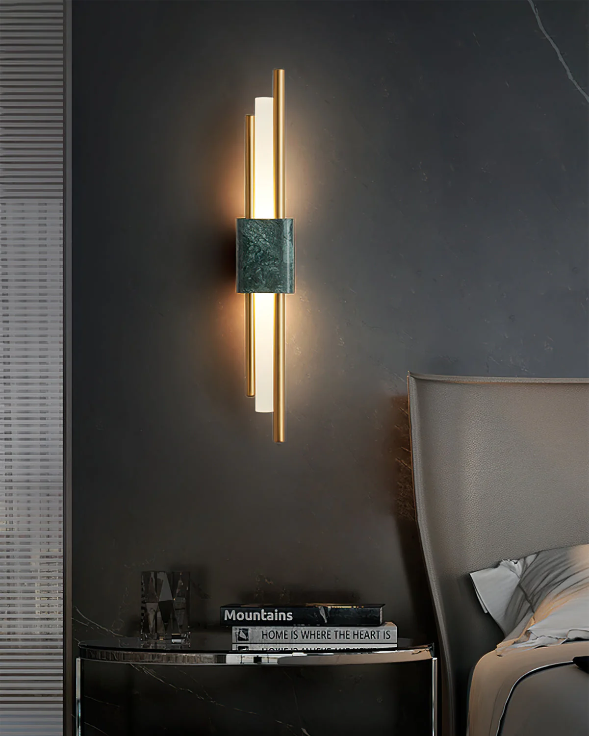Modern Marble Wall Sconce �C Luxury LED Wall Light in Geometric Minimalist Design
