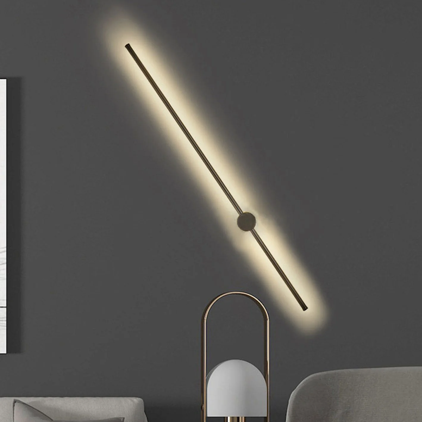 Modern LED Wall Light �?Minimalist Aluminium Sconce with Twin Linear Rod Design