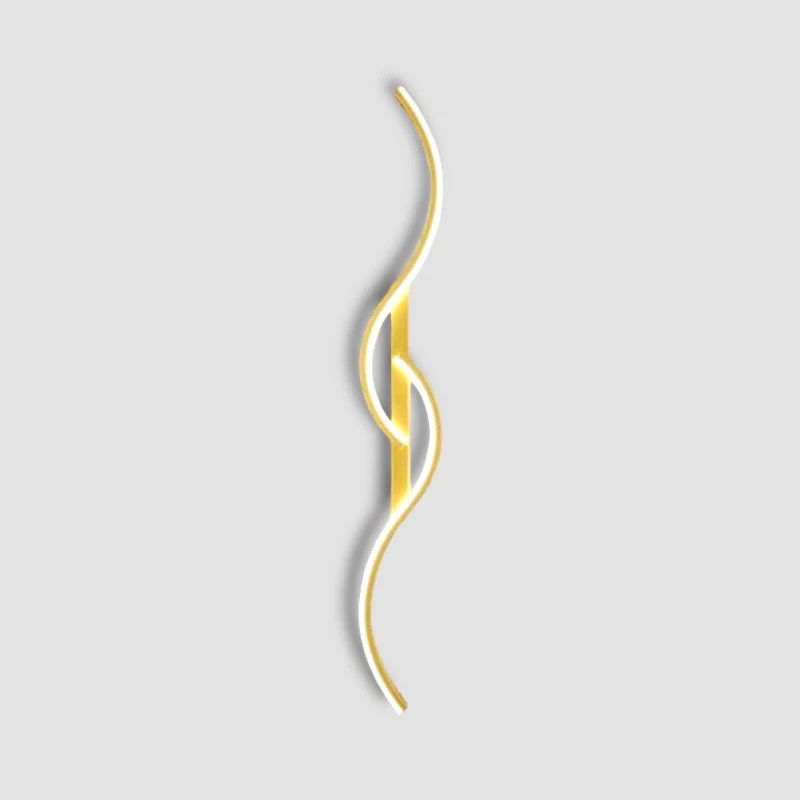 Modern LED Wall Sculpture Light �C Minimalist Curved Design in Metal & Aluminium