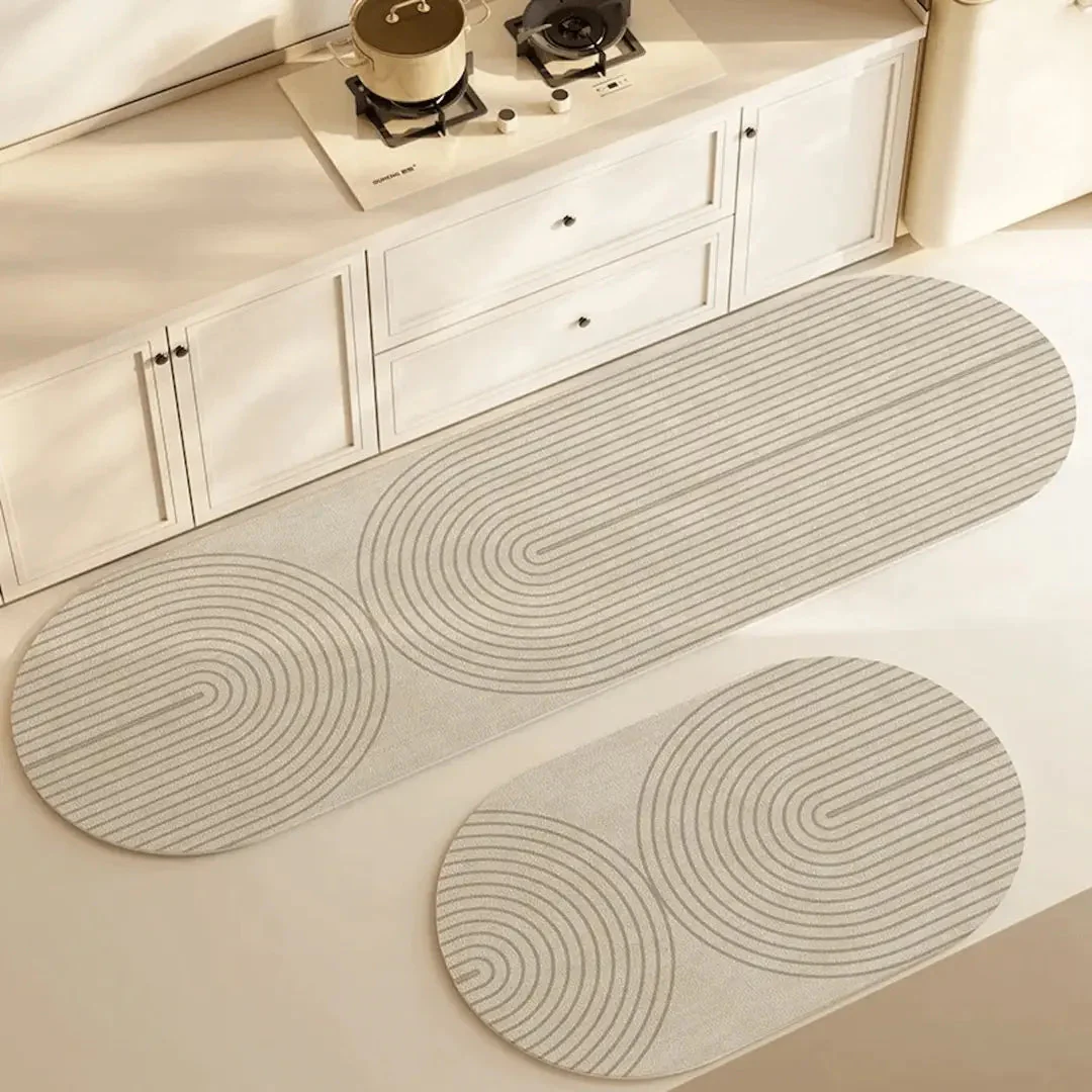 Absorbent Non-Slip Runner Mat - Modern Minimalist Design for Kitchens & Hallways