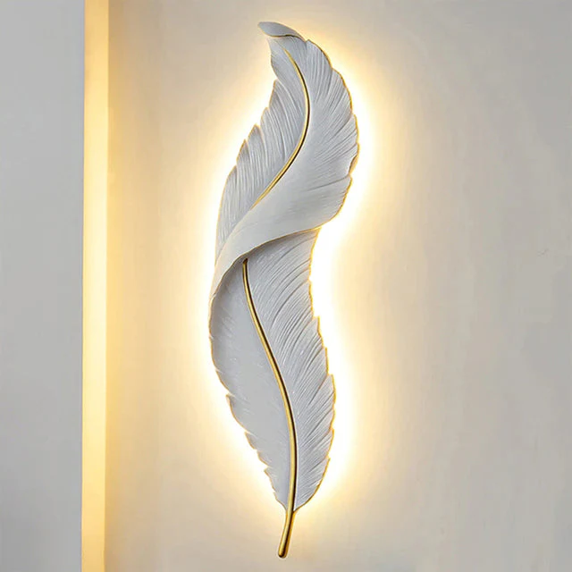 Modern Feather LED Wall Light �C Elegant Decorative Wall Sconce for Home Interiors