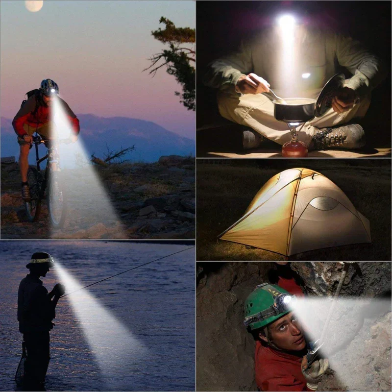 Rechargeable Waterproof LED Headlamp with Zoom for Outdoor Adventures