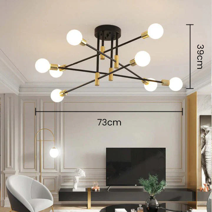 Modern Nordic Flush Ceiling Light �C Minimalist Metal Fixture with Geometric Design