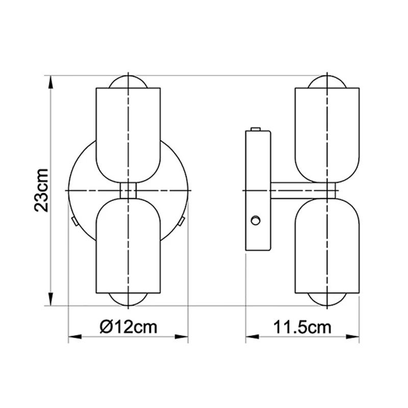 Modern Double Wall Light with Cylindrical Shades �C Sleek Metal Sconce for Indoor Use