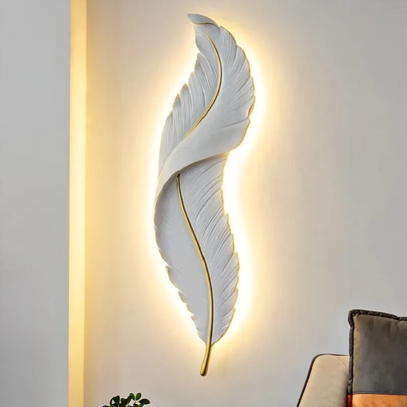 Modern Feather LED Wall Light �C Elegant Decorative Wall Sconce for Home Interiors