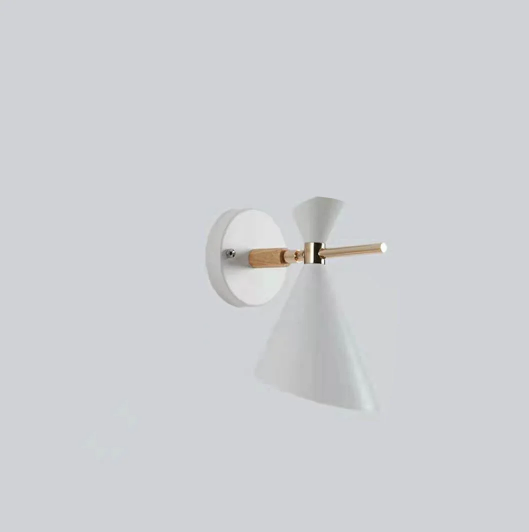 Minimalist Cone Wall Light �C Modern Adjustable Sconce in Wood and Metal for Interiors
