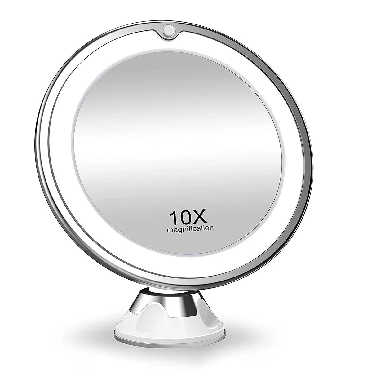 10x Magnifying LED Vanity Mirror with 360�� Rotation and Suction Base
