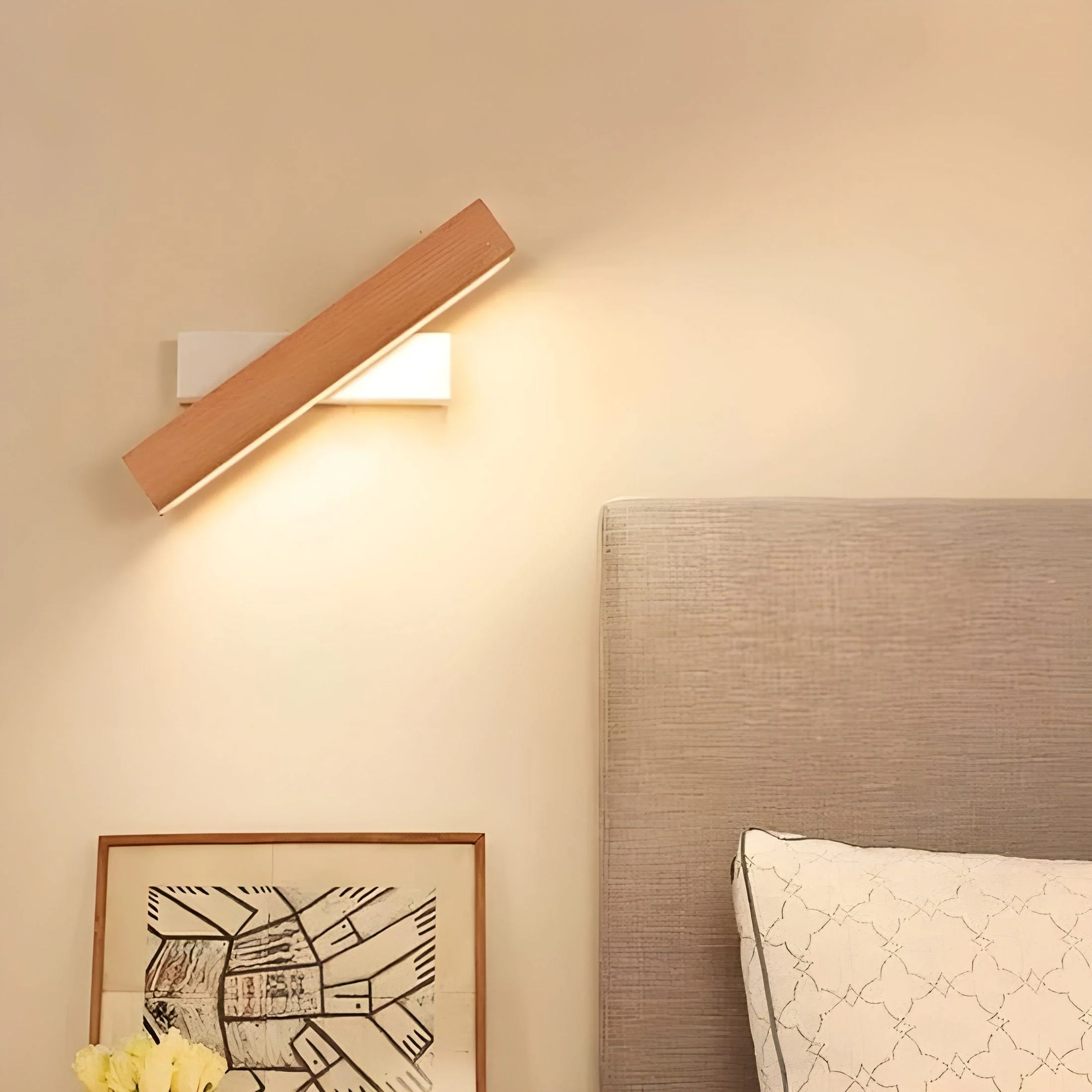 Modern Scandinavian Wooden LED Wall Light �C Minimalist Adjustable Wall Sconce