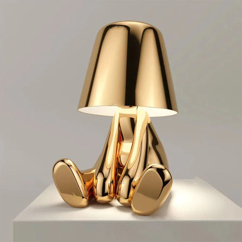 Modern Sculptural Table Lamp �C Whimsical Design with Rechargeable Battery