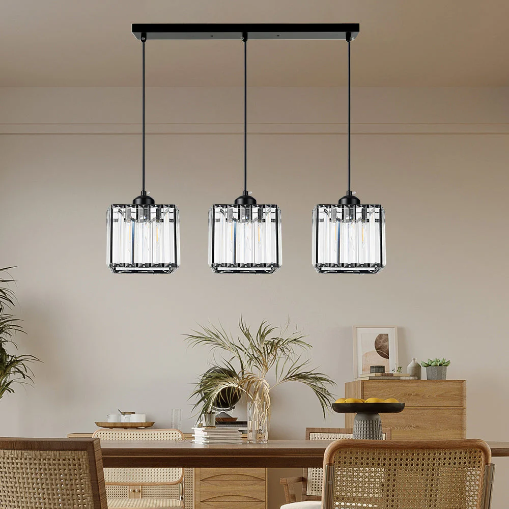 Modern Multi-Light Glass Pendant Light �C Sleek Geometric Design for Kitchen or Dining Room