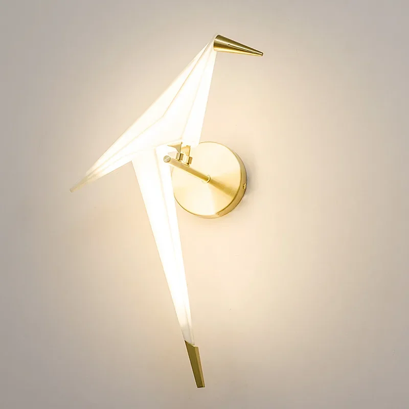 Modern Origami Bird Wall Sconce �C LED Warm Light, Matte Finish, Artistic Design