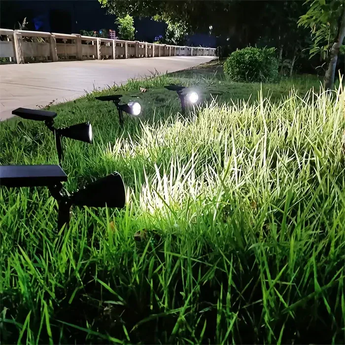 Solar Spot Light | Black Plastic & Solar Panel | Weather-Resistant & Adjustable Angle | Garden Enhancement