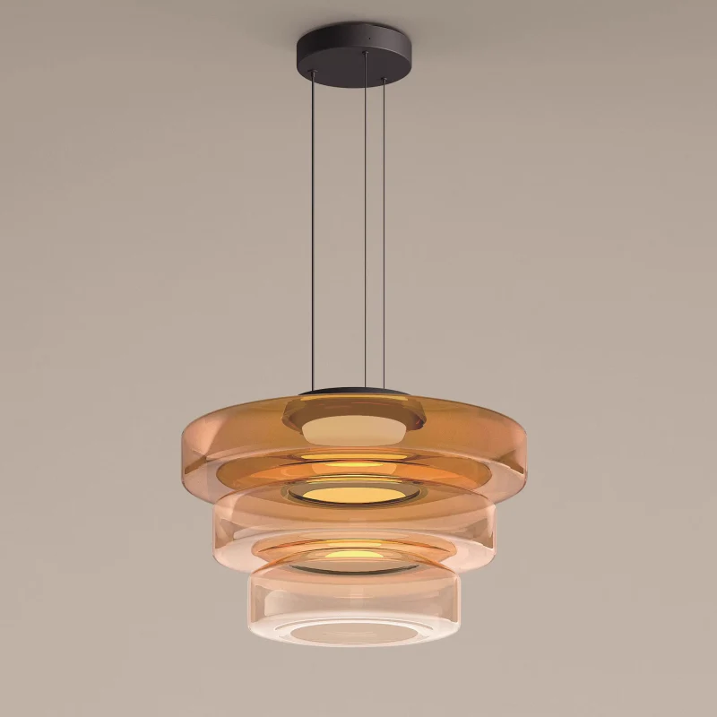 Modern Bauhaus Style Glass Pendant Light with Tiered Design