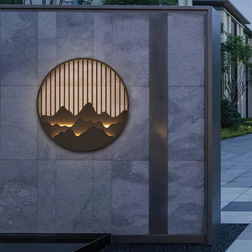 Modern Outdoor Wall Light �C Weatherproof LED Garden Lamp with 3D Mountain Design