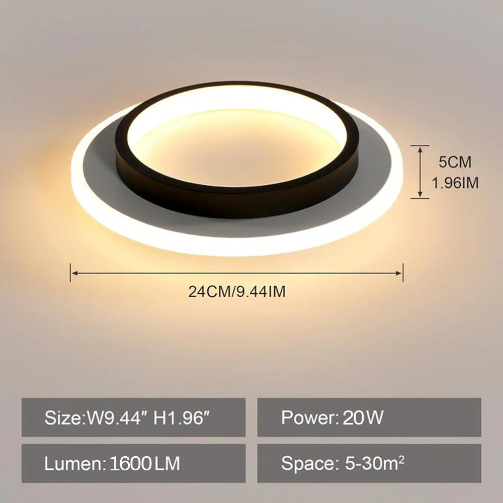 Modern Flush Mount LED Ceiling Light �C Minimalist Round Acrylic Design, 3 Colour Modes