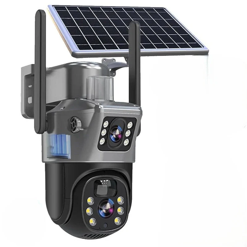 Solar-Powered 4K Security Camera with Dual-Lens & 360�� App Control