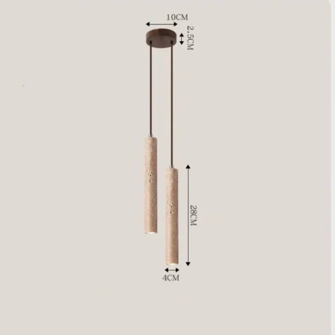Minimalist Travertine Wabi-Sabi LED Pendant Light for Modern Homes