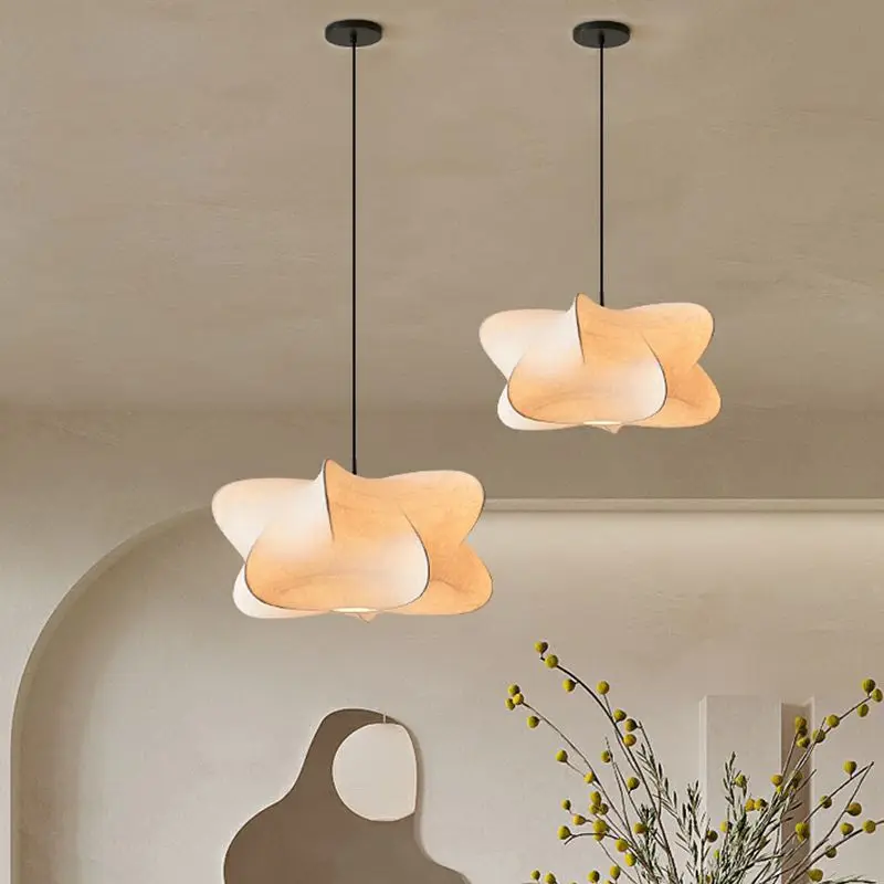 Wabi Sabi Silk Pendant Light �C Organic Sculptural Ceiling Lamp for Serene Spaces