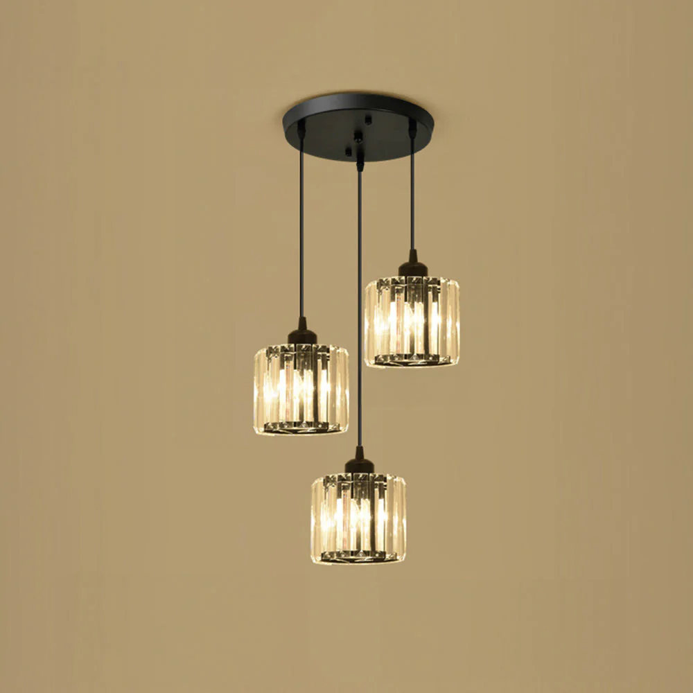 Modern Multi-Light Glass Pendant Light �C Sleek Geometric Design for Kitchen or Dining Room