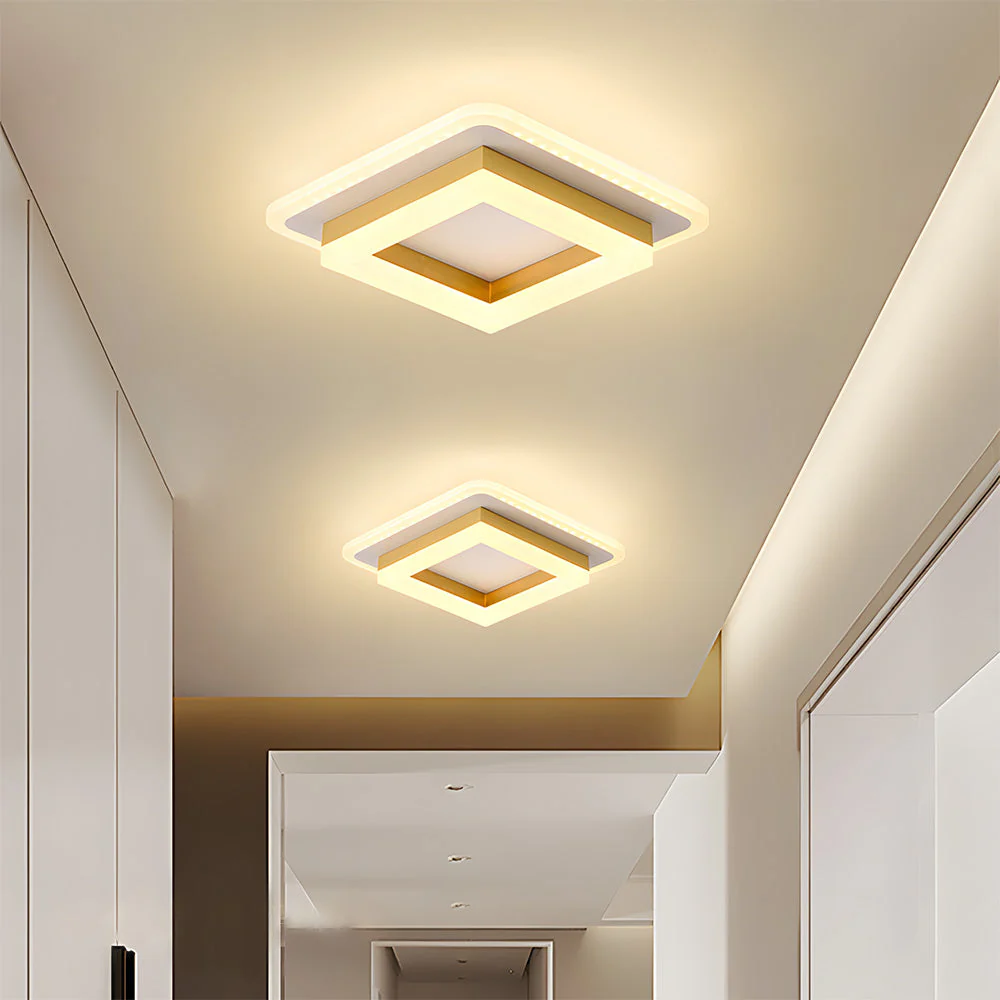 Modern Square LED Flush Mount Ceiling Light �C Minimalist Hallway & Bedroom Fixture