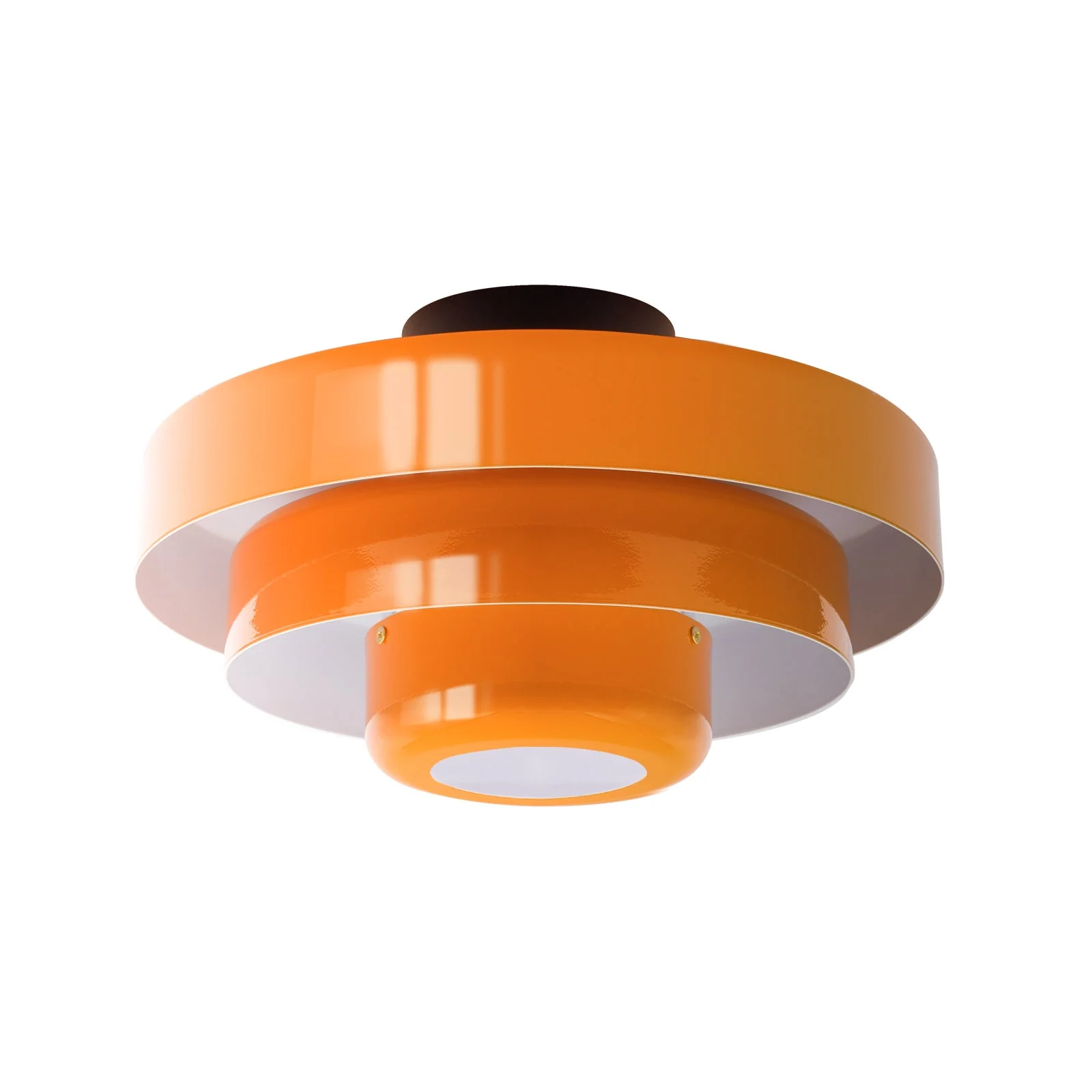 Mid-Century Modern Iron Flush Mount Ceiling Light with Tiered Geometric Design