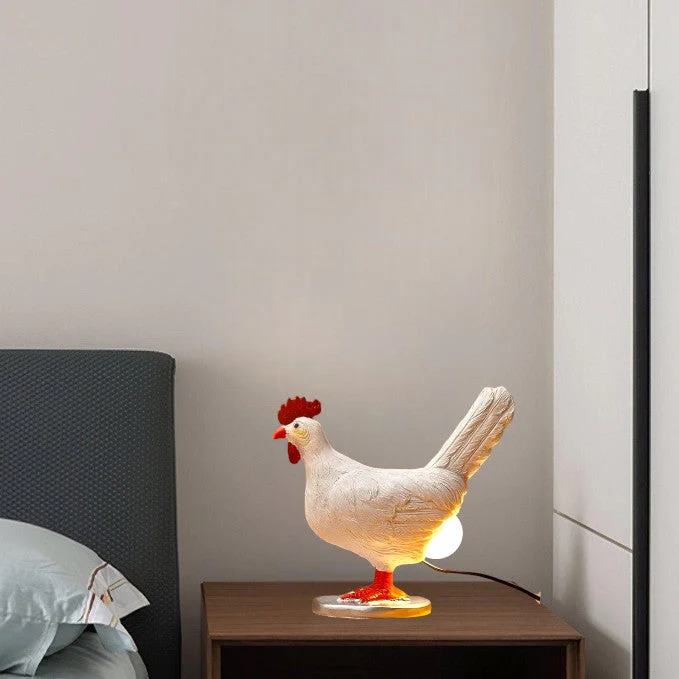 Whimsical Chicken Table Lamp - Farmhouse Novelty Light for Home Decor